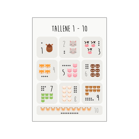 Tallene 1 til 10 – Børneplakat