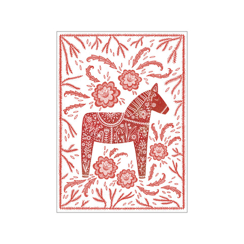 Swedish Dala Horse Red And White